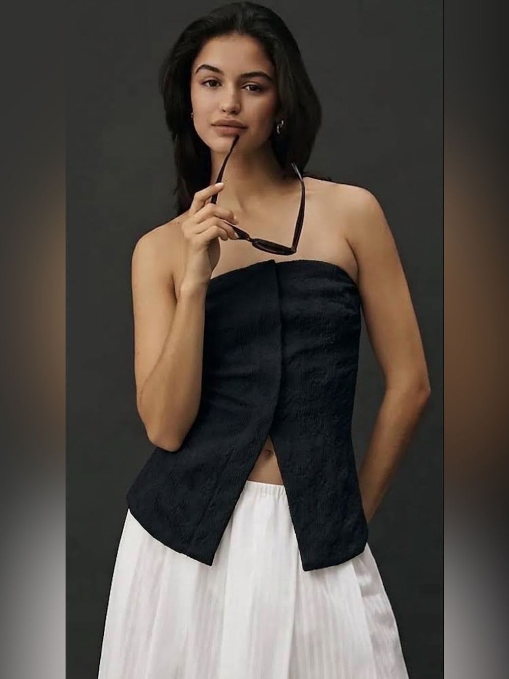 NWT Anthropologie Sarah Hann Textured Vest Top in black , size M